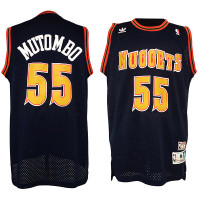 Dikembe Mutombo NBA Denver Nuggets #55 Classics Swingman Black Jerseys